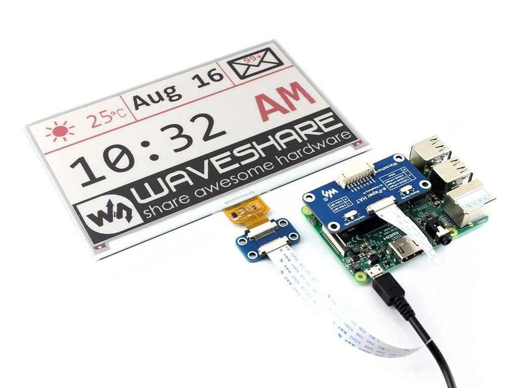 LORDWORLD LORDWORLD 7.5inch Tri-color E-Paper Display HAT 800480 development board — 제품 사진