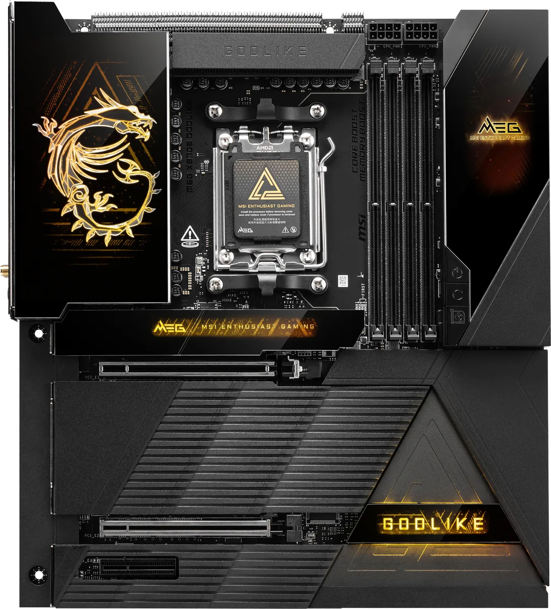 MSI MSI MEG X870E GODLIKE E-ATX AMD motherboard — product photo
