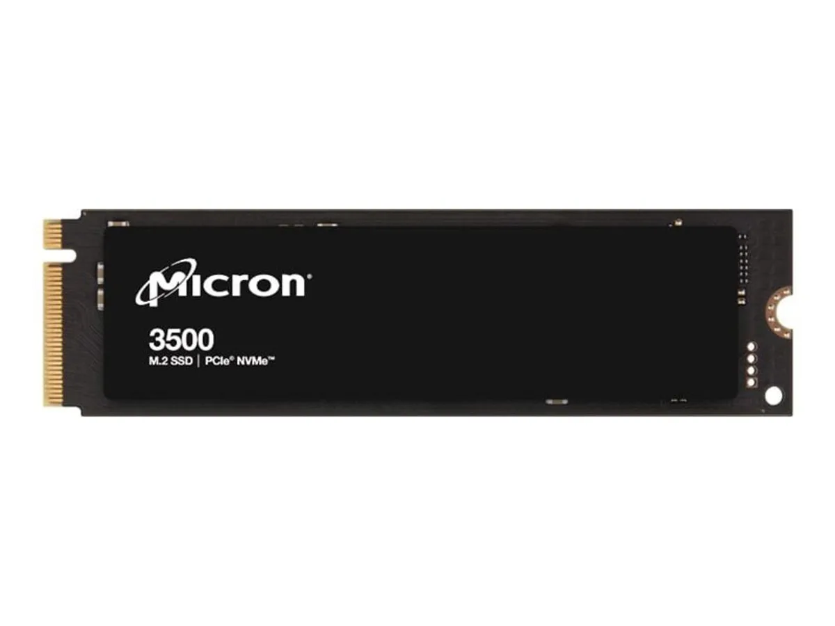 Green circuit board M.2 2280 SSD with black controller and gold edge connector