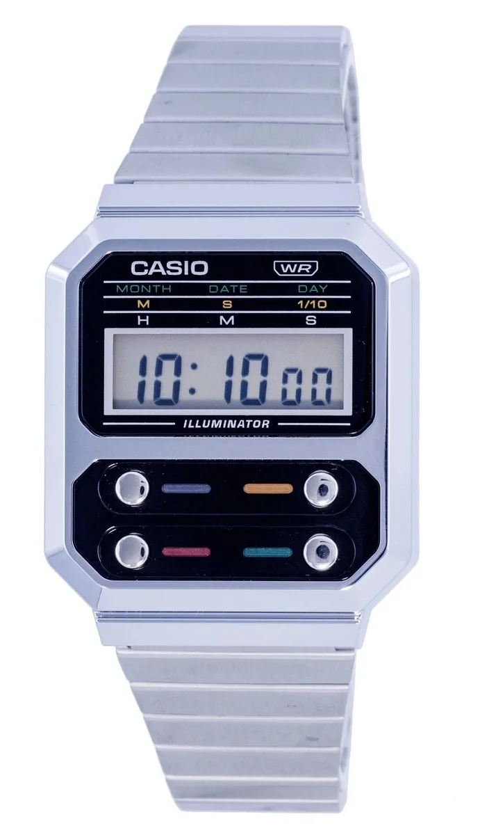CASIO CASIO A100WE-1A Vintage Digital Stainless Steel Watch — produktbilde