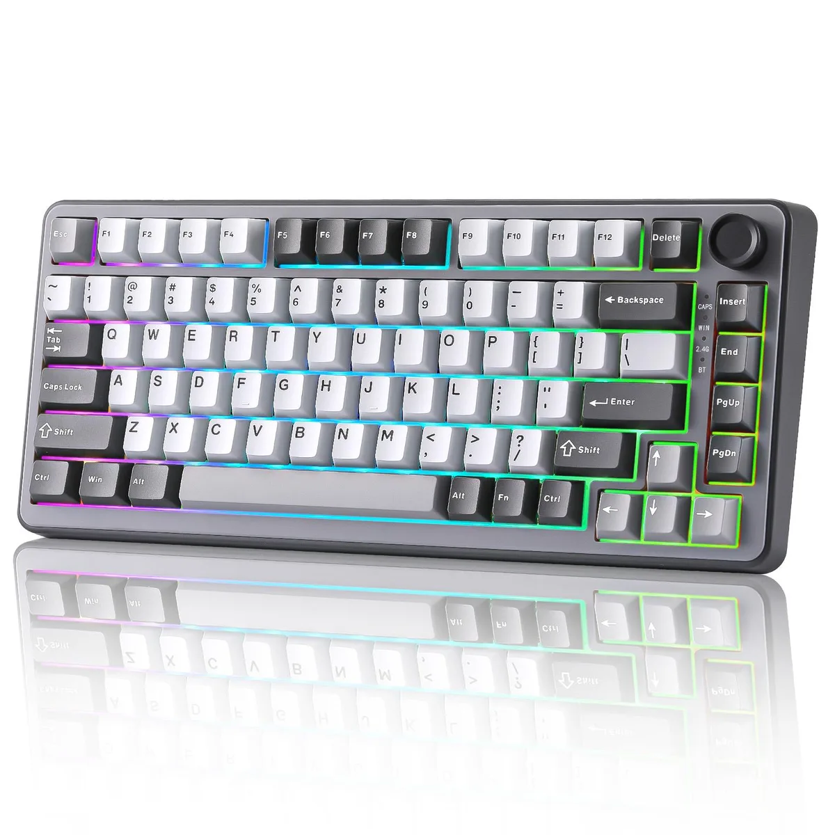 YUNZII YUNZII B75 PRO 75% Gasket Wireless Mechanical Gaming Keyboard Dark Gray Cocoa V2 Switch — photo du produit