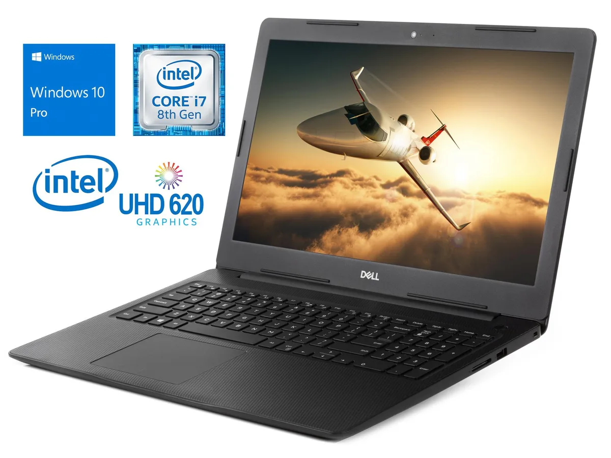 Black textured Dell Inspiron 3000 15.6 inch HD notebook closed lid