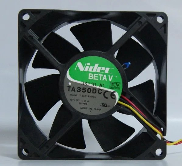 Black 92mm square CPU cooling fan with three-wire connector