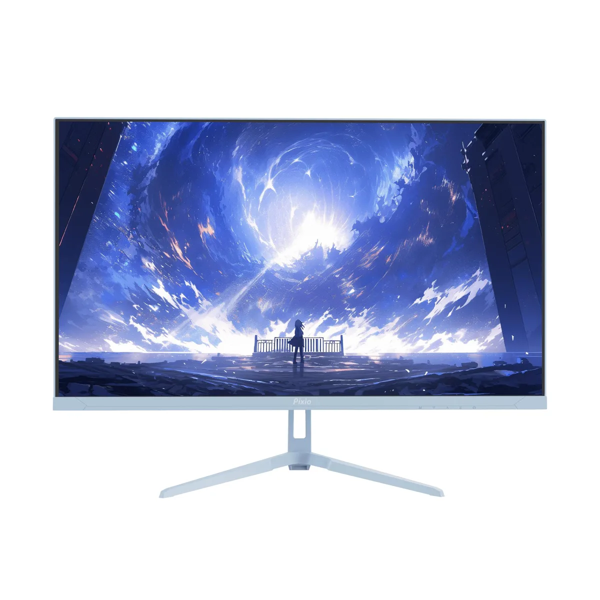 27 inch blue gaming monitor with frameless IPS panel