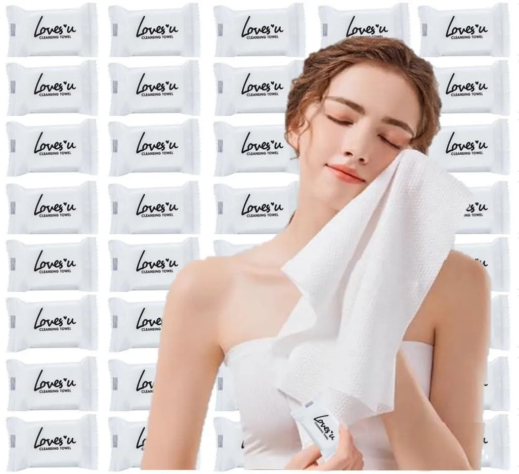  QUALIALL Compressed Cotton Washcloths 40 Pack 16 x 9.5 inch — תמונת המוצר