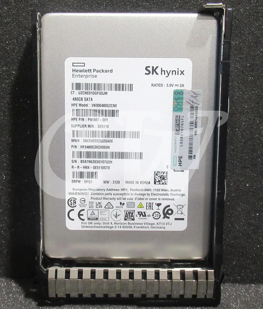 HPE HPE VK000480GZCNE 480GB 2.5in SATA internal hard drive — zdjęcie produktu