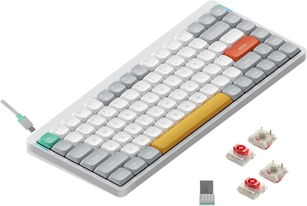 WISDUM WISDUM Air75 V2 75% Mechanical Gaming Keyboard White Gateron Red Switch — product photo