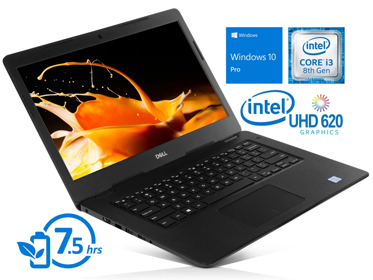 Black textured Dell Inspiron 3480 14 inch laptop closed view