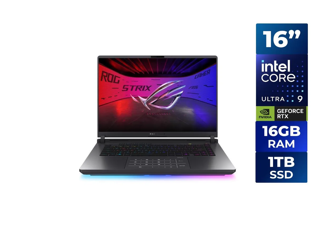 Eclipse Gray 16 inch gaming laptop with tapered profile