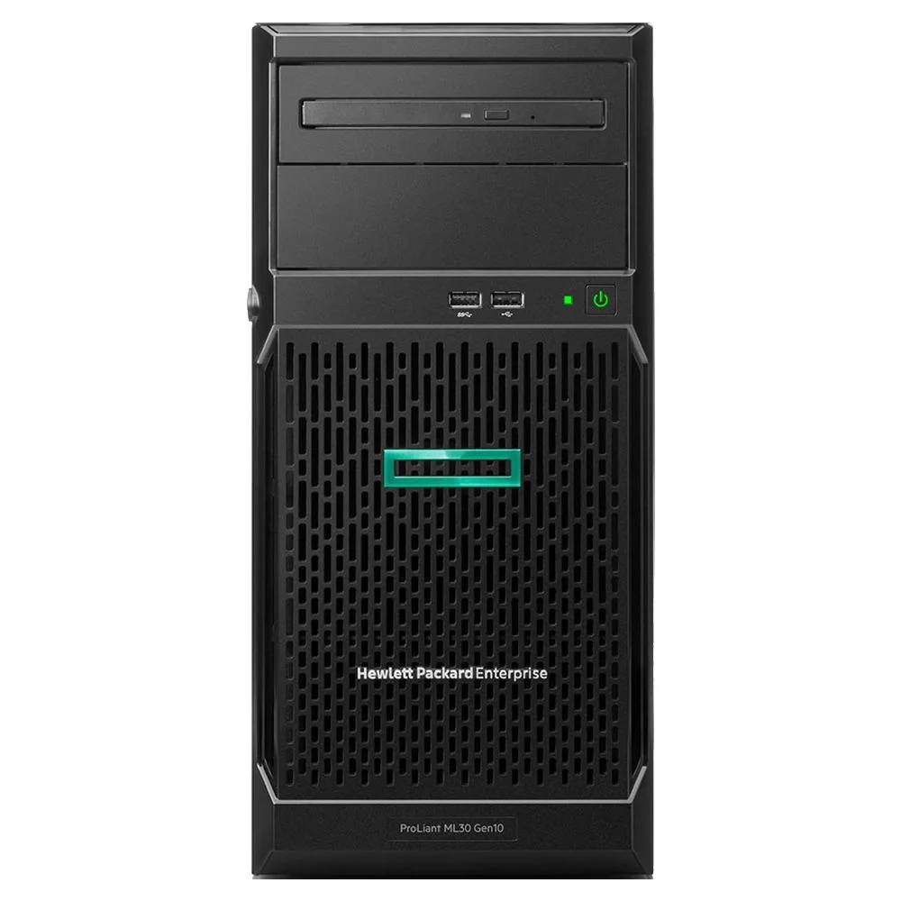 HP ProLiant ML30 Gen10 tower server in silver chassis