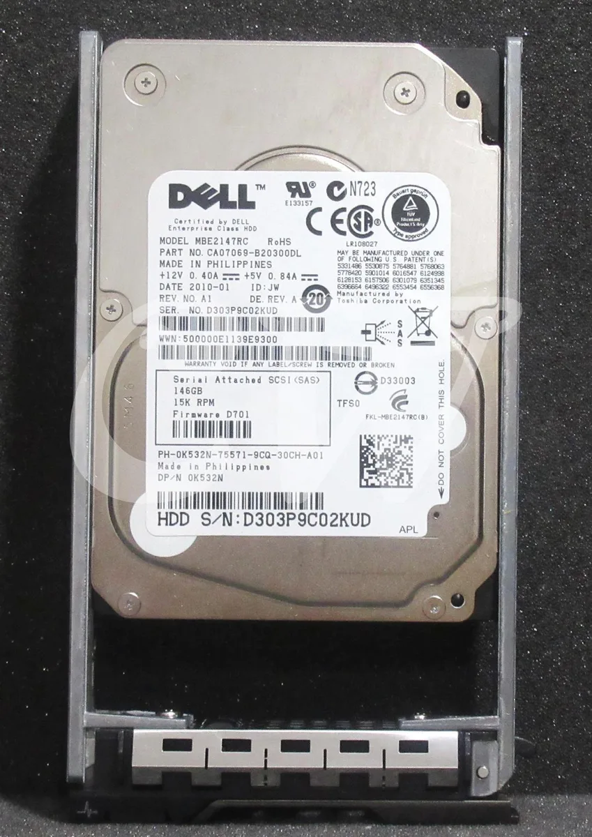 DELL DELL MBE2147RC 146GB 15000RPM SAS 2.5" internal hard drive — 商品写真