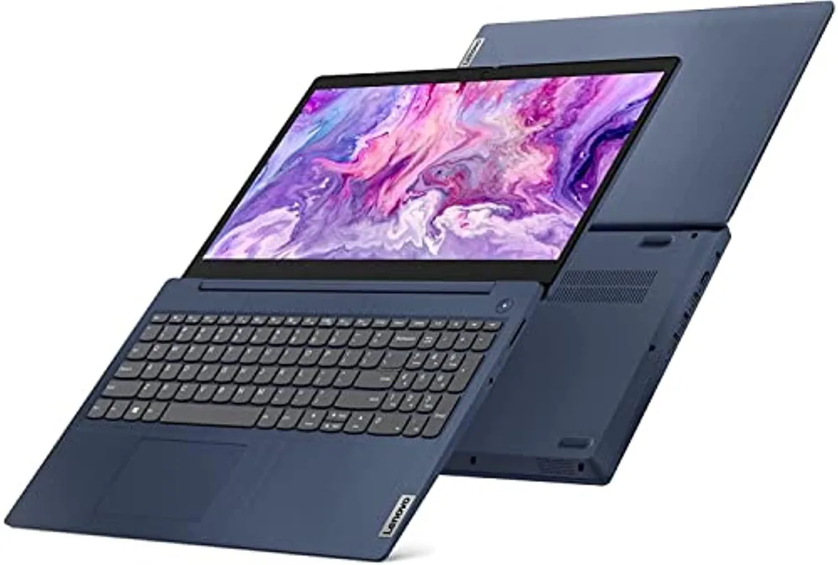 Abyss Blue Lenovo IdeaPad 3 15.6 inch laptop with narrow bezels