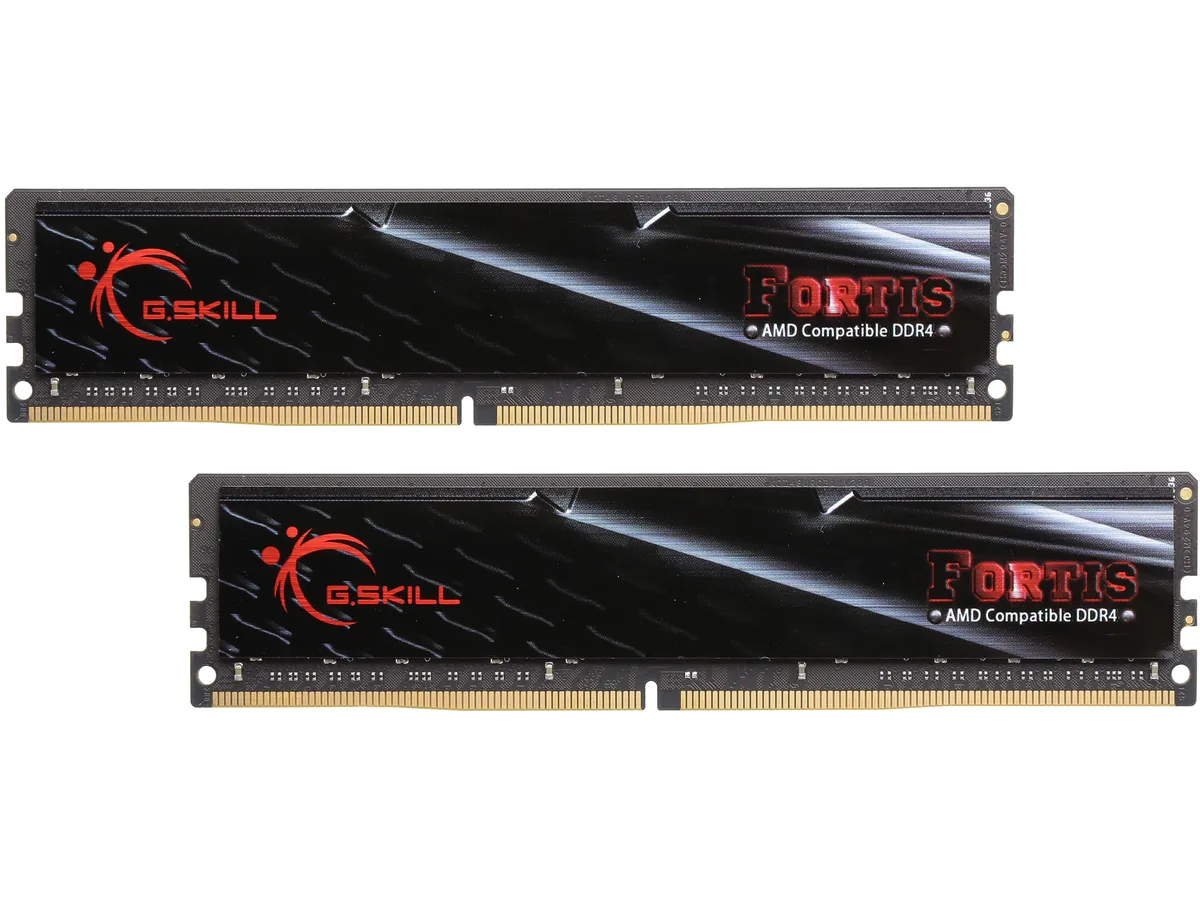 Two black DDR4 sticks side by side no heat spreader