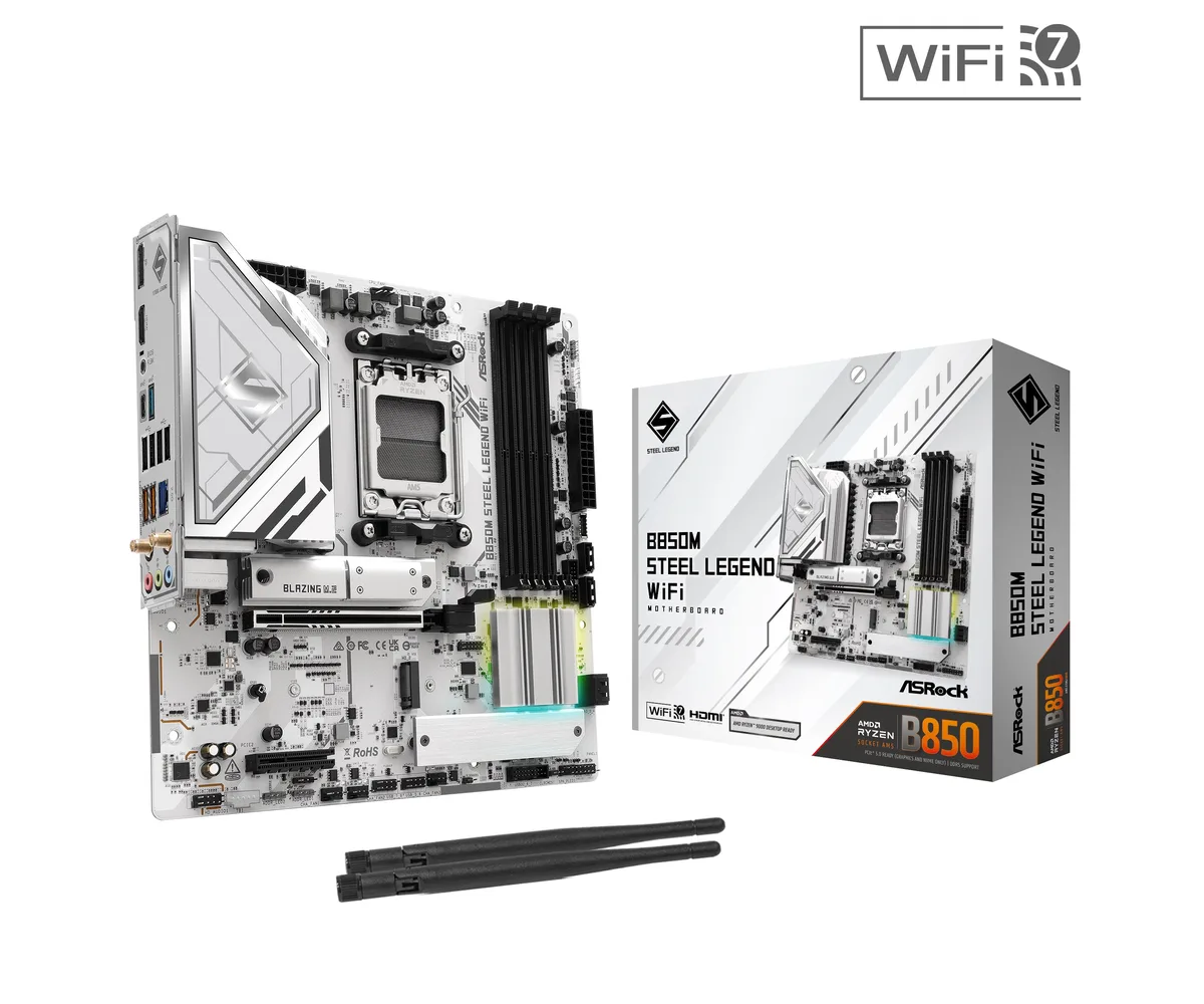 ASRock ASRock B850M Steel Legend WiFi AMD motherboard — product photo