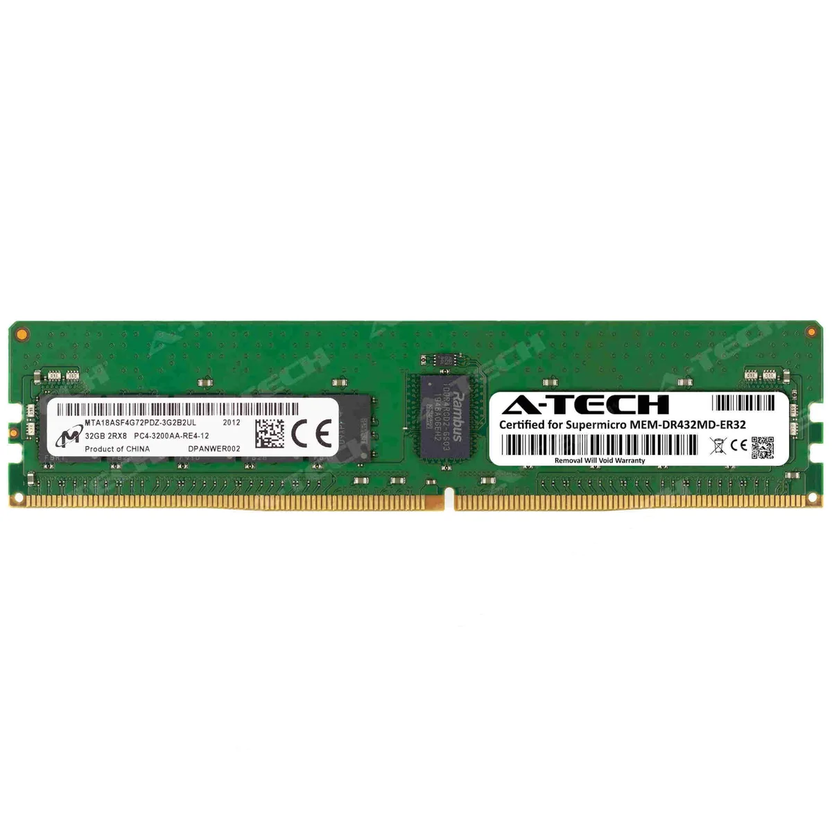 A-Tech A-Tech Supermicro Certified 32GB DDR4 3200MHz ECC Registered RDIMM 2Rx8 288-Pin Server Memory — foto produk