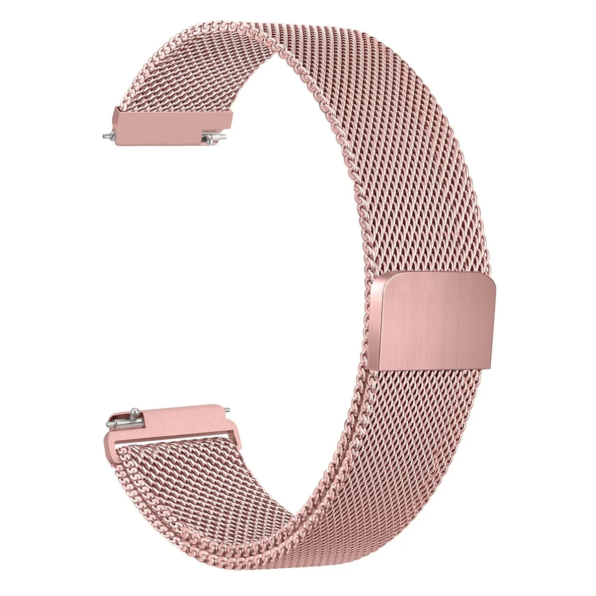 YILED 20mm Stainless Steel Mesh Watch Strap Rose Pink — product photo