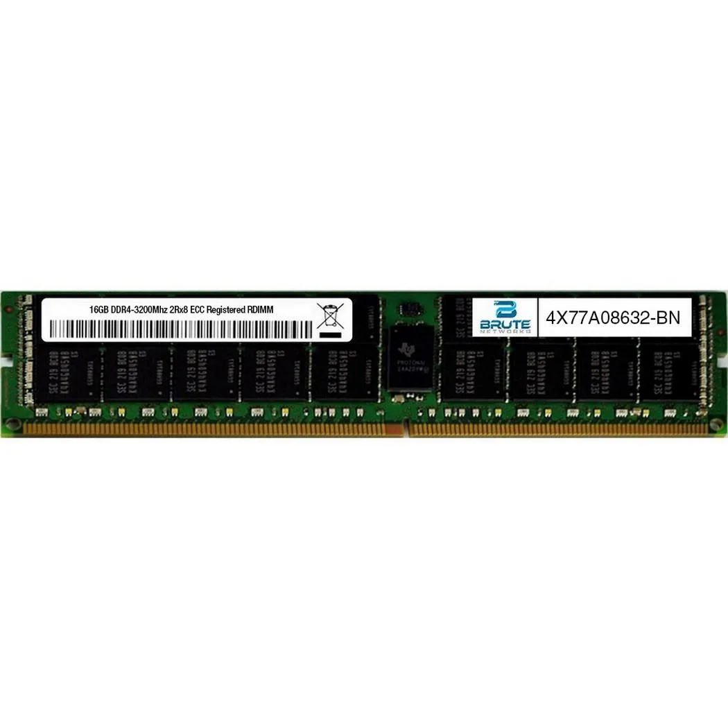 Green PCB memory module with black chips and gold contacts