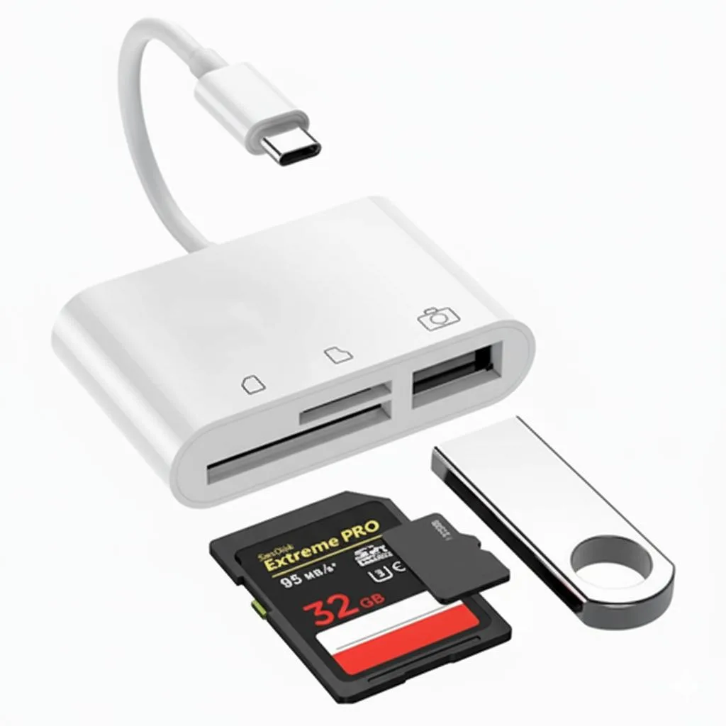 The Perfect Part The Perfect Part USB-C 3-in-1 Hub Card Reader White — φωτογραφία προϊόντος