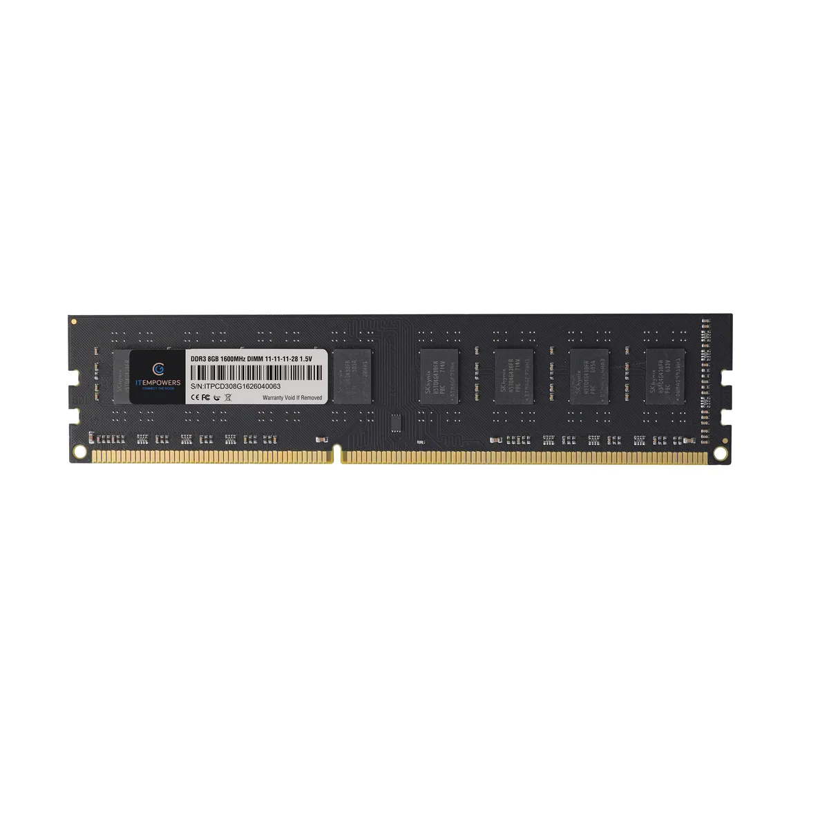 ITEMPOWERS ITEMPOWERS 8GB DDR3 1600MHz CL11 1.5V 240-Pin Desktop RAM — photo du produit