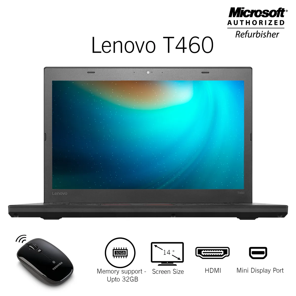 Lenovo Lenovo ThinkPad T460 laptop Core i5 6300U 8GB DDR3 512GB SSD 14.0 — ürün fotoğrafı