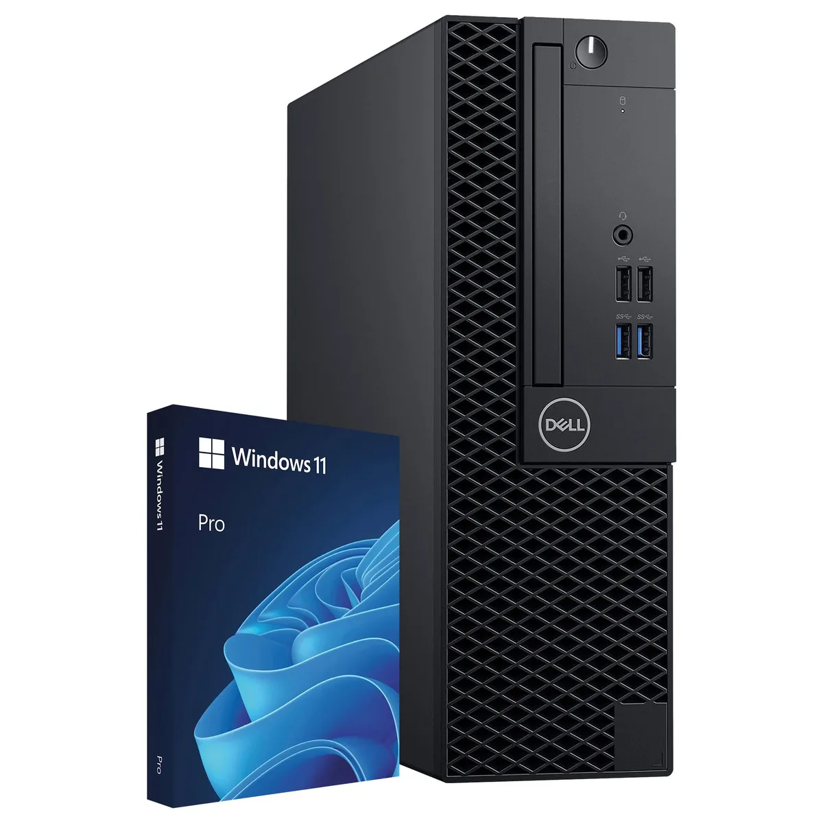 Black small form factor desktop tower with compact chassis