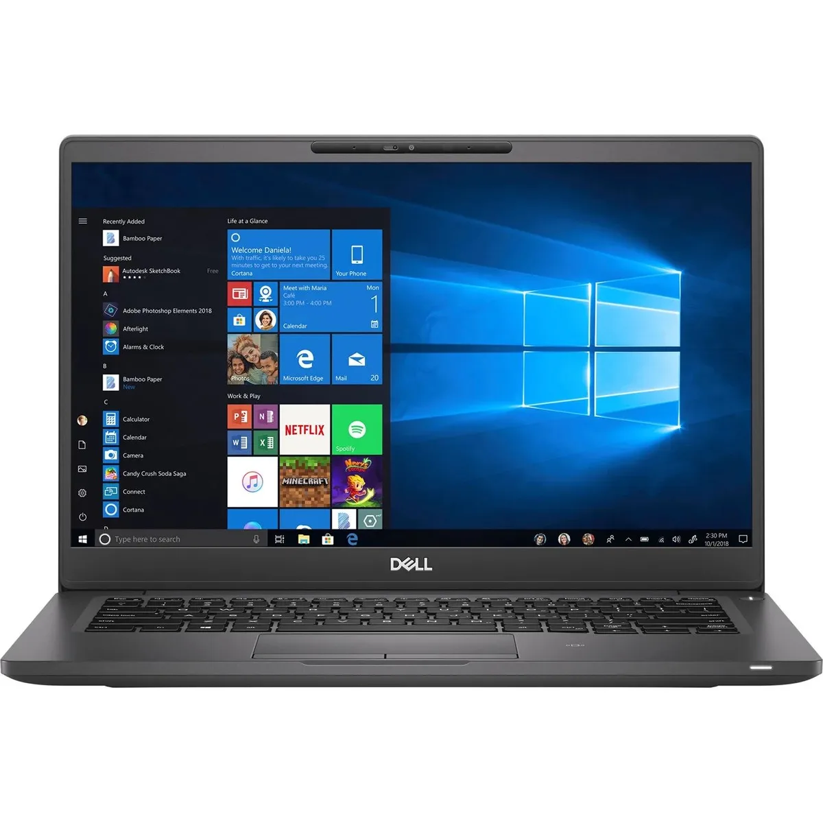 Black Dell Latitude 7300 laptop, 13.3 inch matte screen, compact business design
