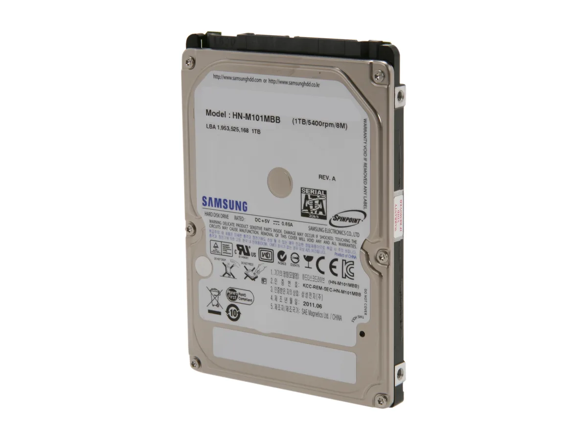 Silver 2.5 inch SATA laptop hard drive bare drive