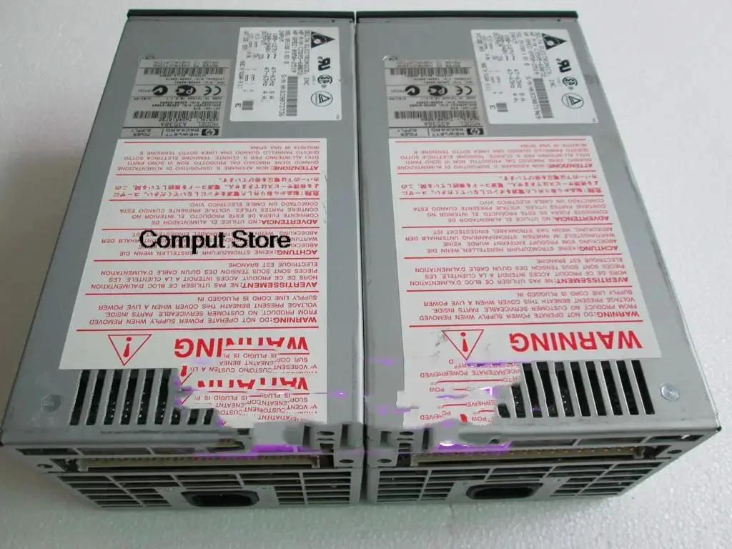 Silver ATX power supply unit with standard rectangular form factor