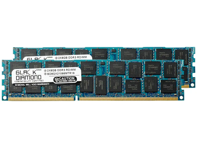 Black Diamond Memory Black Diamond Memory BD8GX21066MTR16 16GB (2 x 8GB) DDR3 1066 ECC Registered server RAM — photo du produit