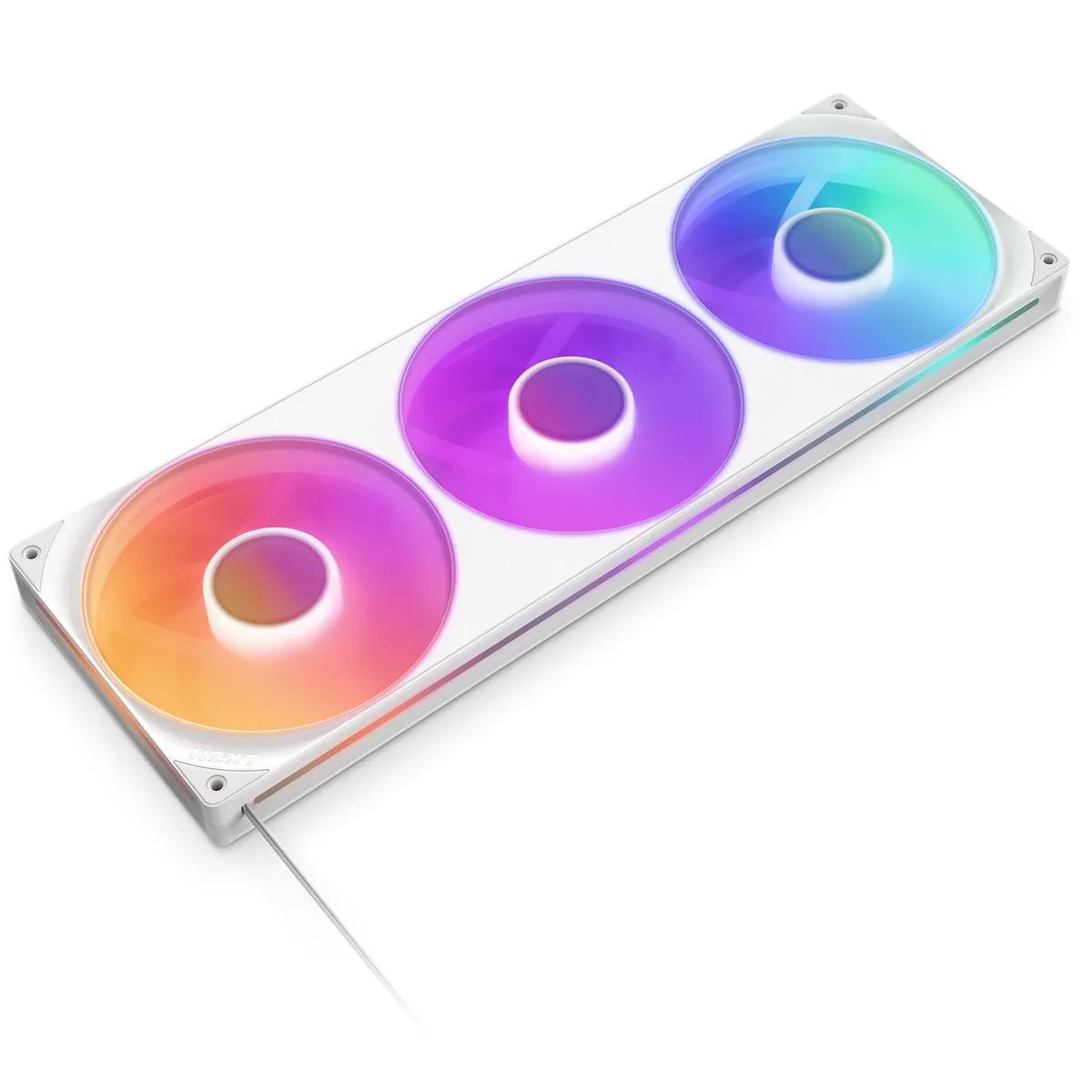 NZXT NZXT RF-U42HF-W1 F420 RGB Core 420mm White Case Fan (3 Fans) — produktbild