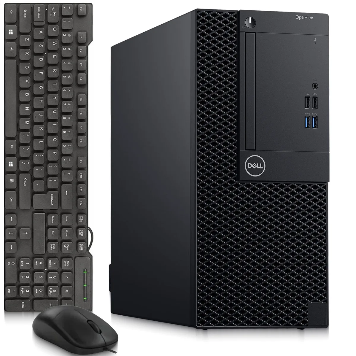 Dell OptiPlex 3070 mini tower desktop in black with front panel ports