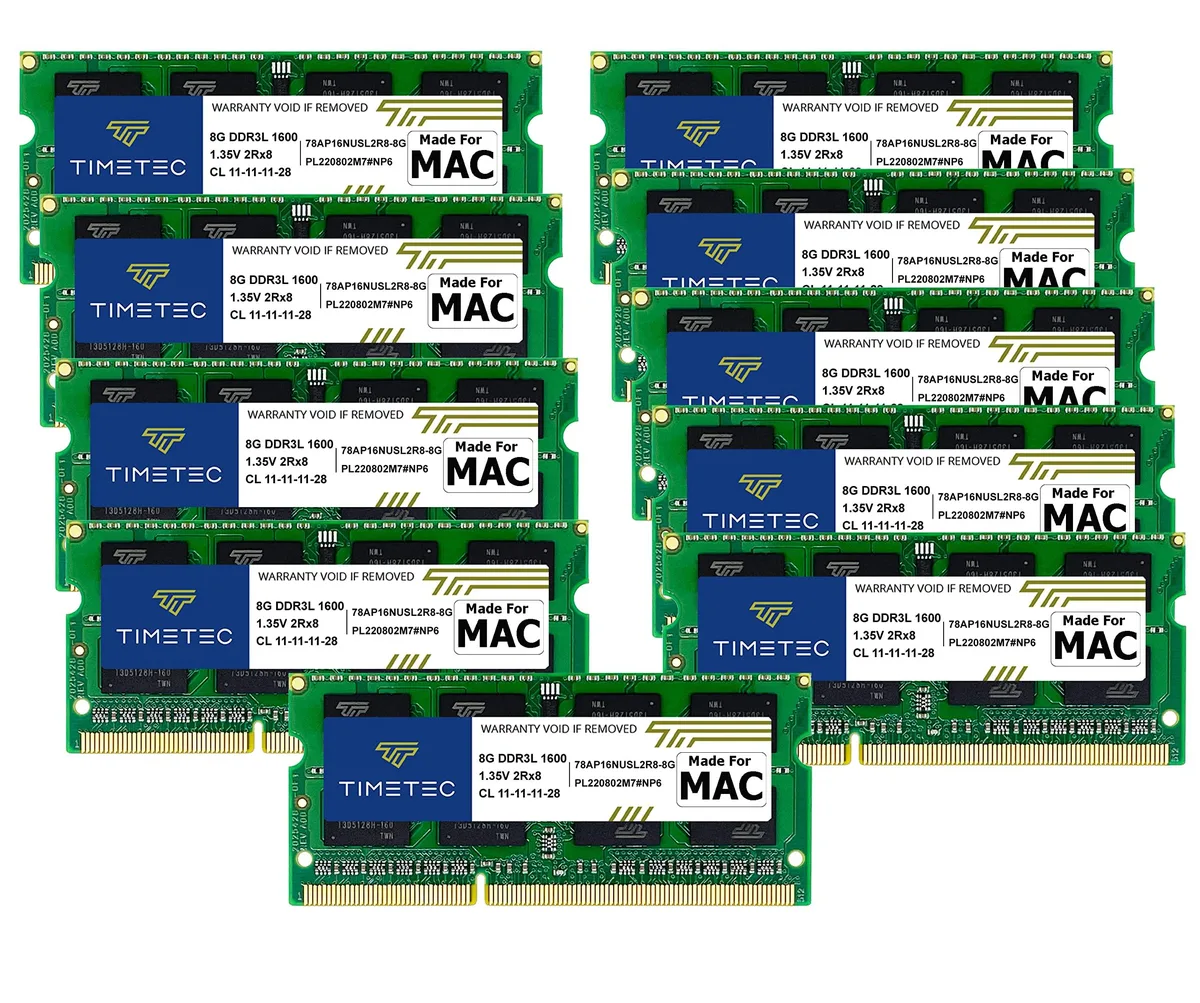 Timetec Timetec 80GB Kit (10×8GB) DDR3L 1600MHz CL11 204-Pin SODIMM Laptop RAM — tuotekuva