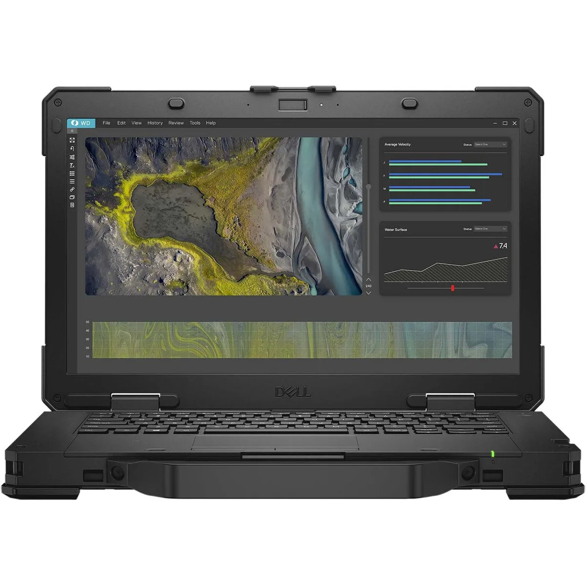 Matte black 14 inch rugged touchscreen laptop closed