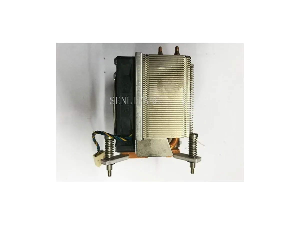 Aluminium fin stack heatsink with black fan mounted on top