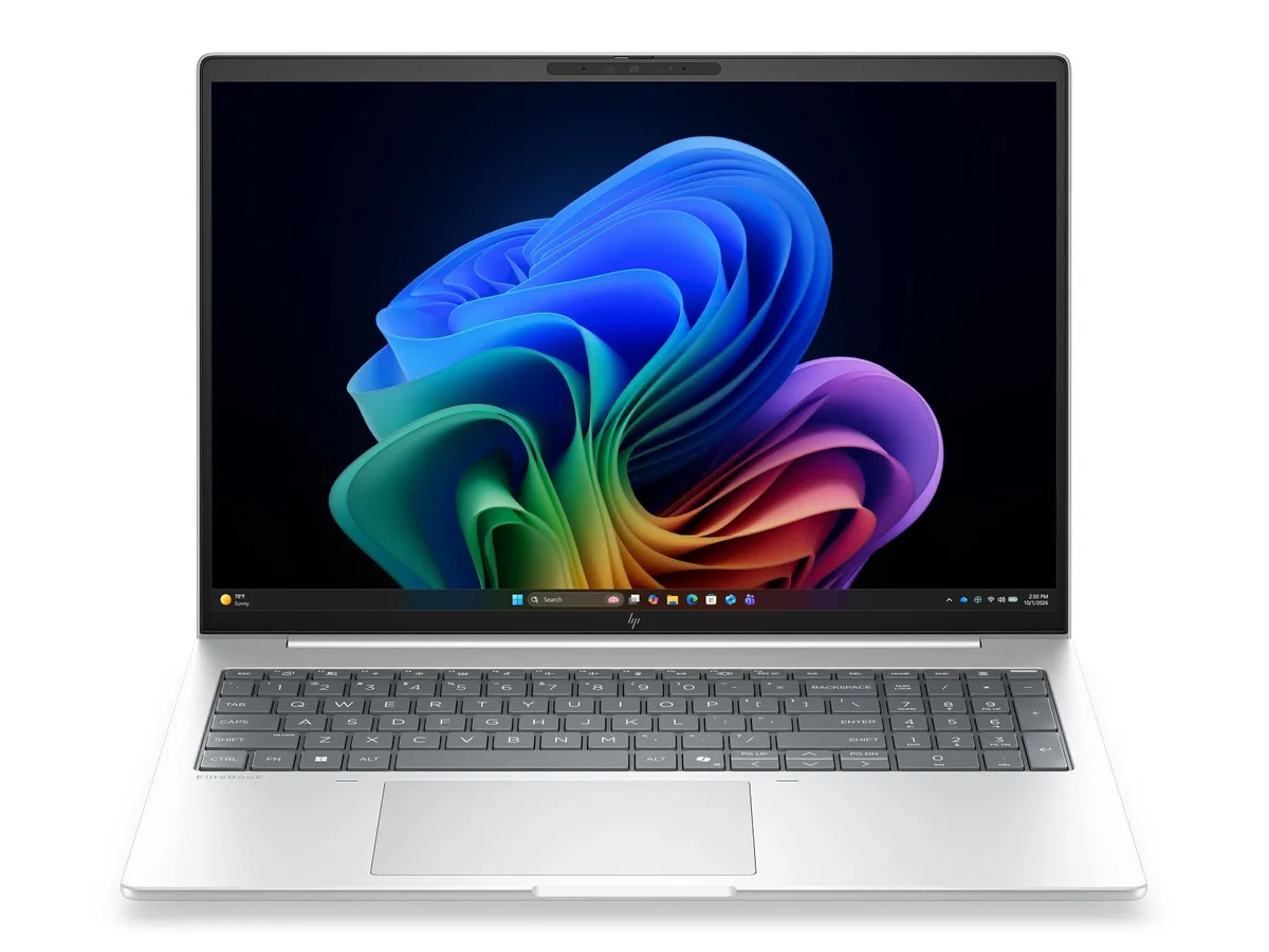 Silver 16-inch laptop with thin aluminium chassis