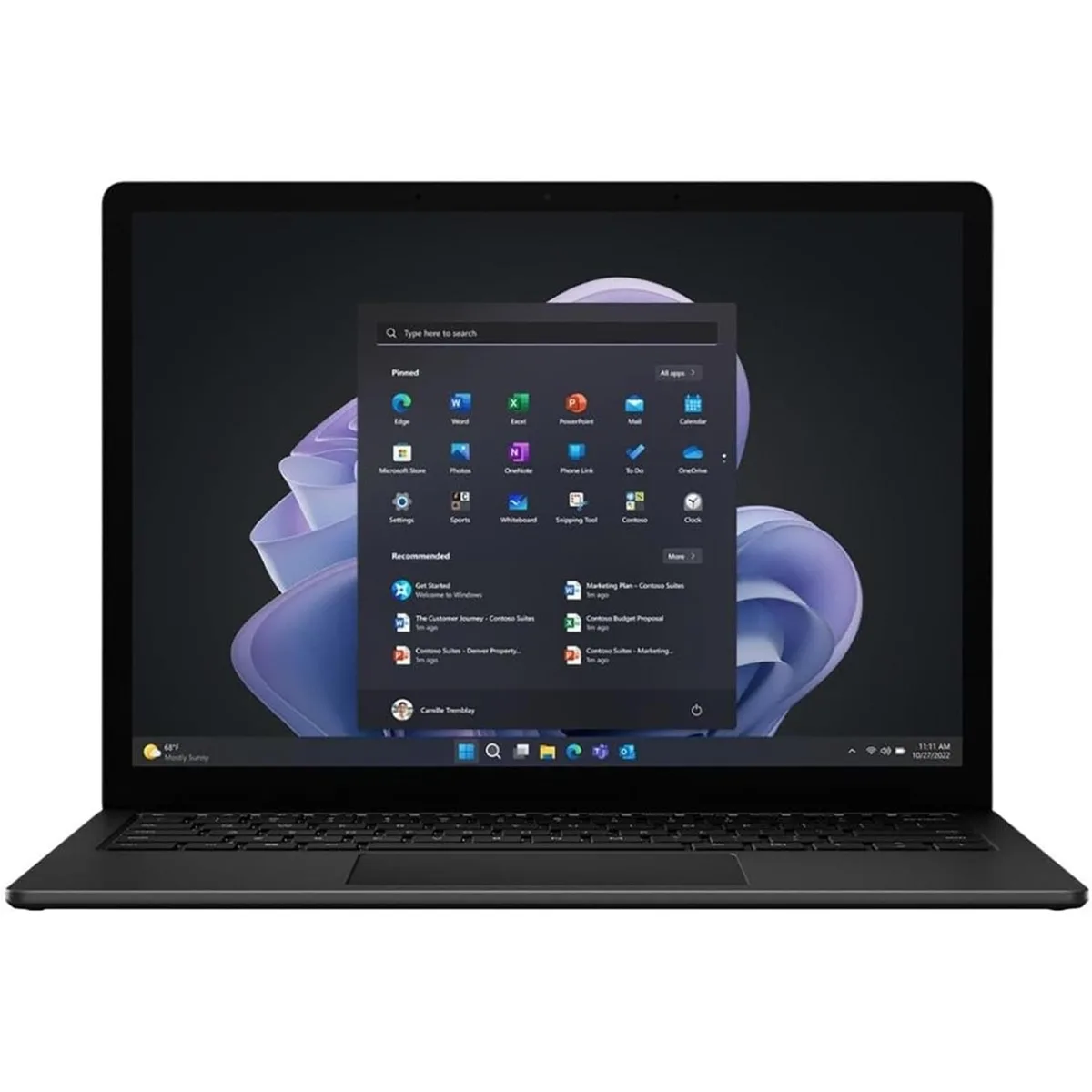 Matte black 13.5 inch touchscreen laptop closed view