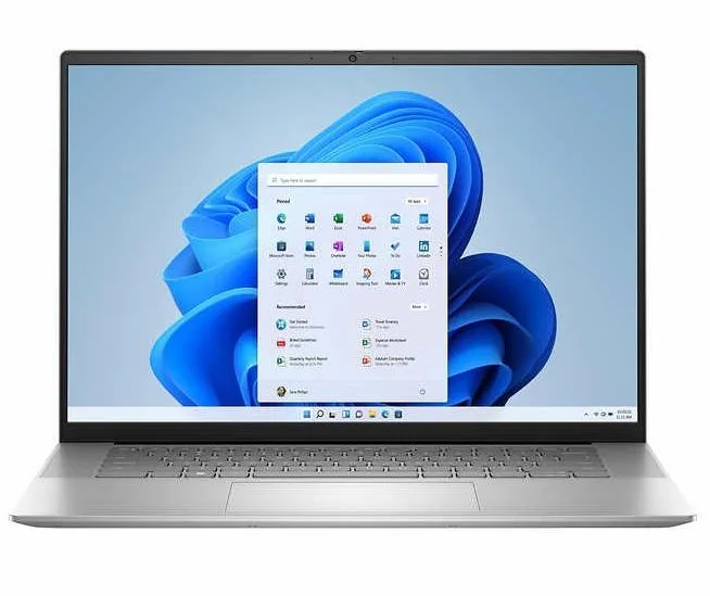 Silver 16-inch laptop with thin bezels and touchscreen display