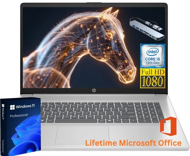 HP HP 17 laptop i5-1334U 20GB 512GB SSD 17.3" FHD Windows 11 Pro Silver — product photo