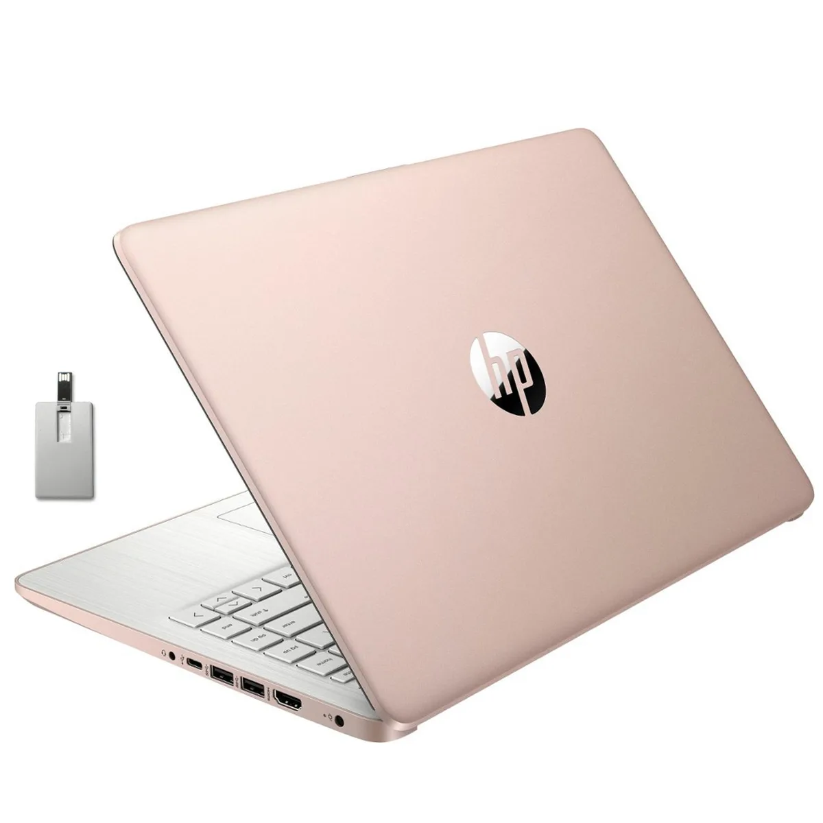 Gold HP Stream 14 inch laptop closed lid thin light finish