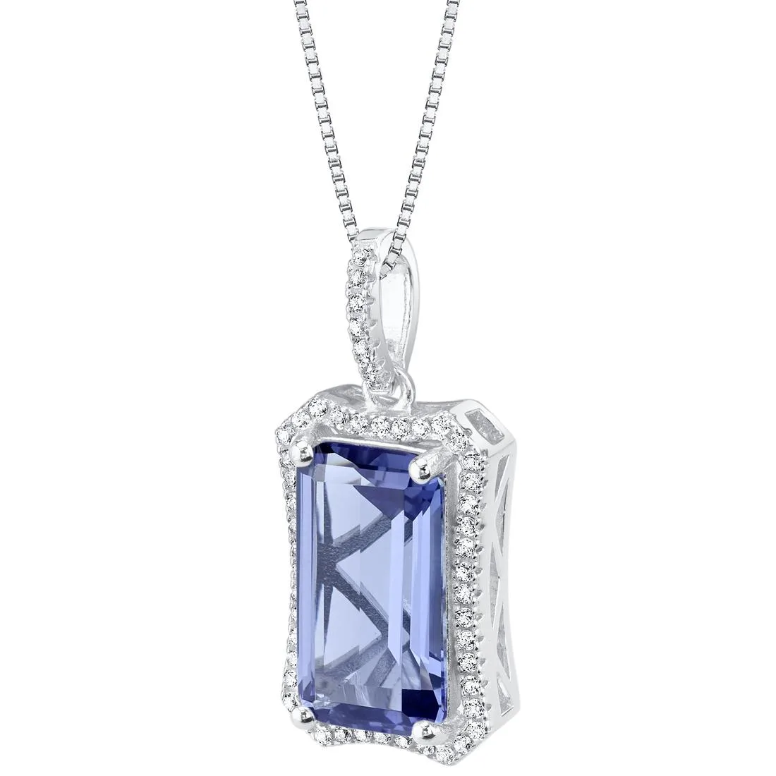 Oravo Oravo Simulated Tanzanite Sterling Silver Celestial Pendant Necklace 18" 5.25ct 925 — vörumynd