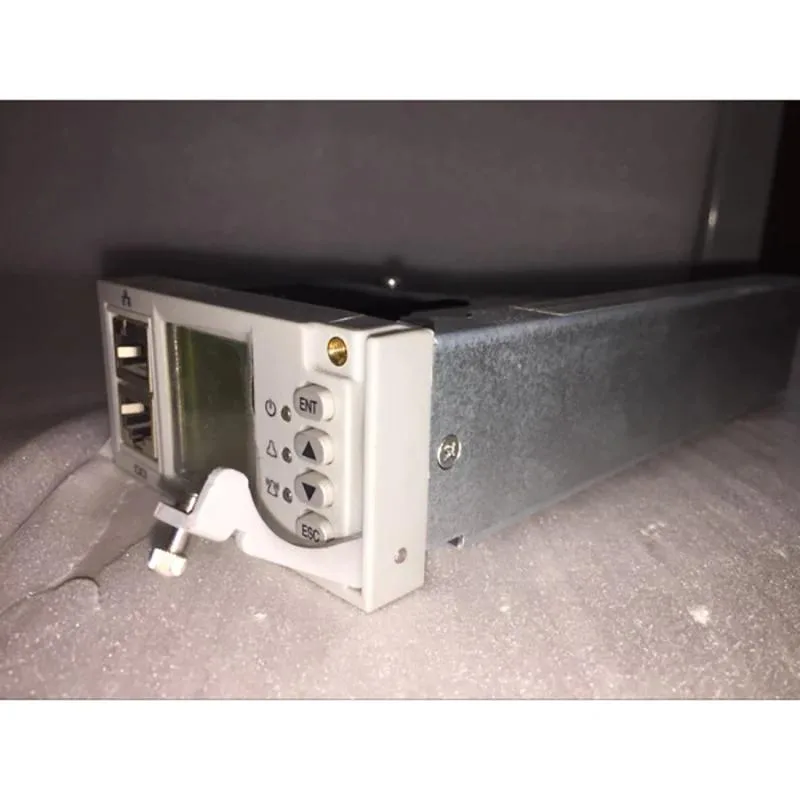 Rectangular ATX power module with metal casing and label markings