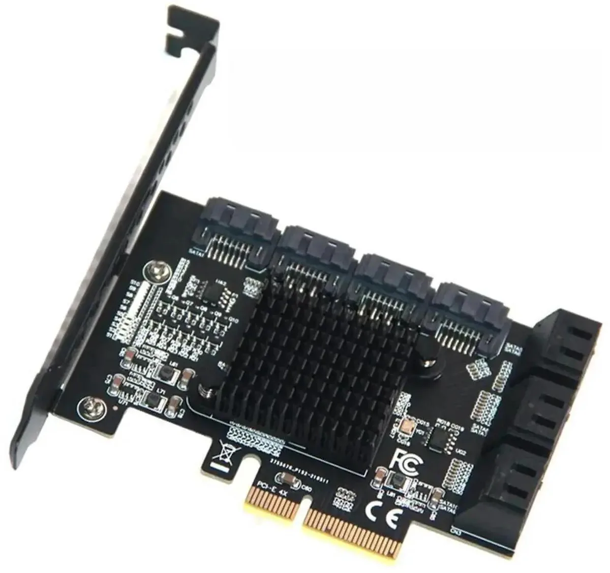 SMUGDESK SMUGDESK 10 Port PCIE X4 to SATA 3.0 6Gbps Expansion Card ASM1166 — product photo