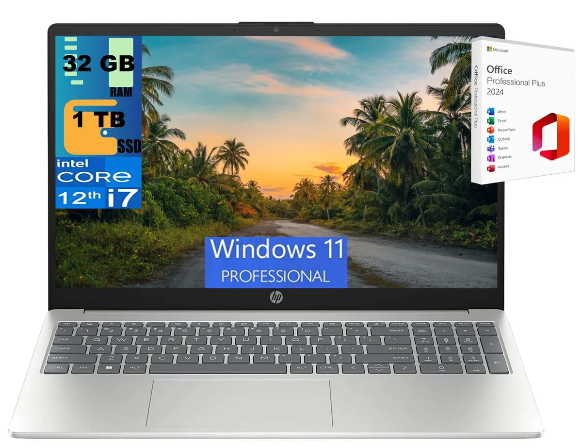 HP HP 15 laptop i7-1255U 32GB 1TB SSD Silver Pro — photo du produit