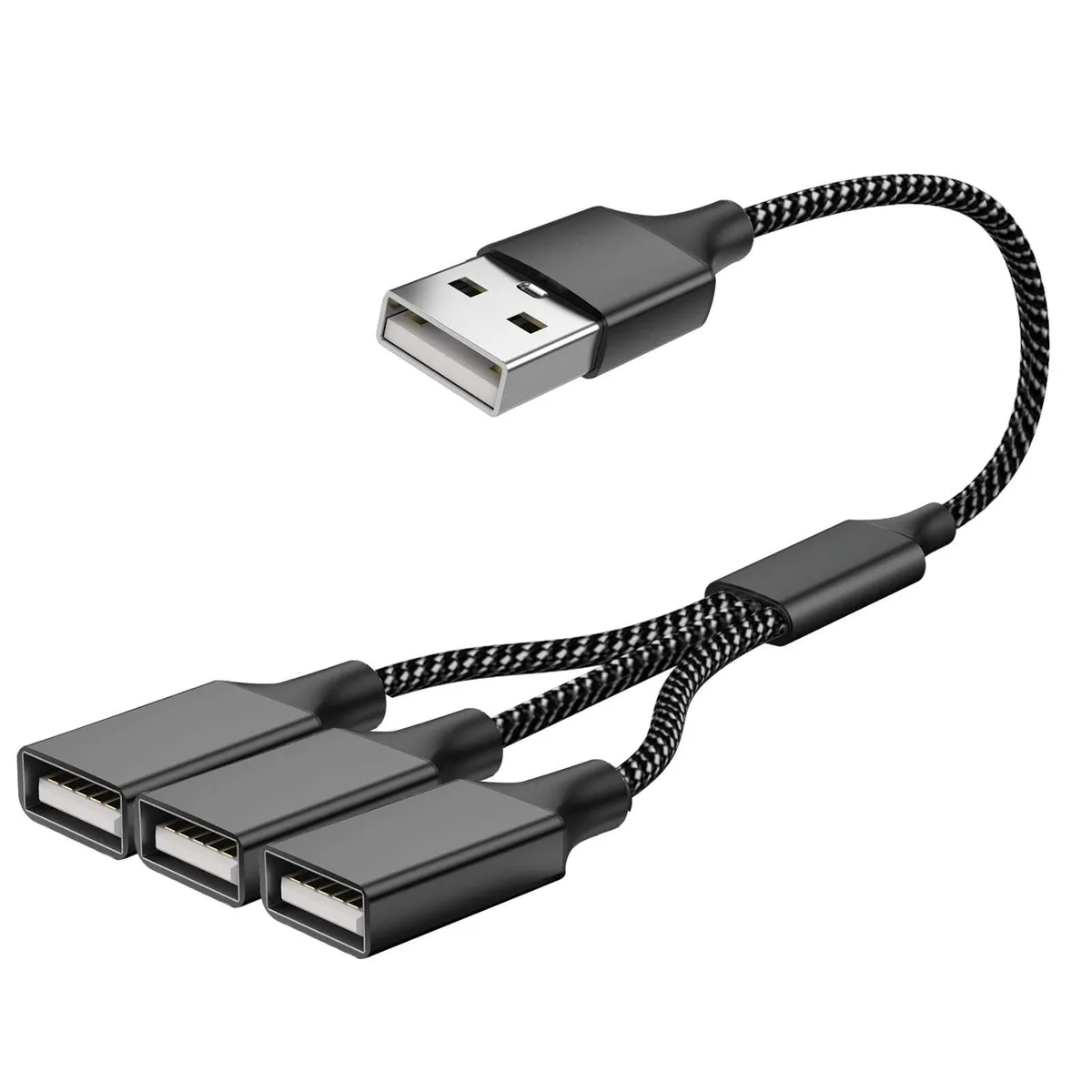 Pastall 1 to 3 USB 2.0 Splitter 30cm Black — vörumynd