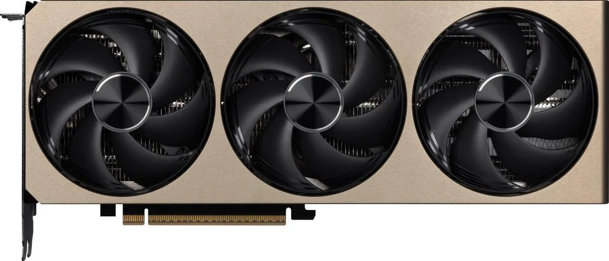 MSI INSPIRE GeForce RTX 5070 Ti graphics card with triple-fan cooler in white and silver finish