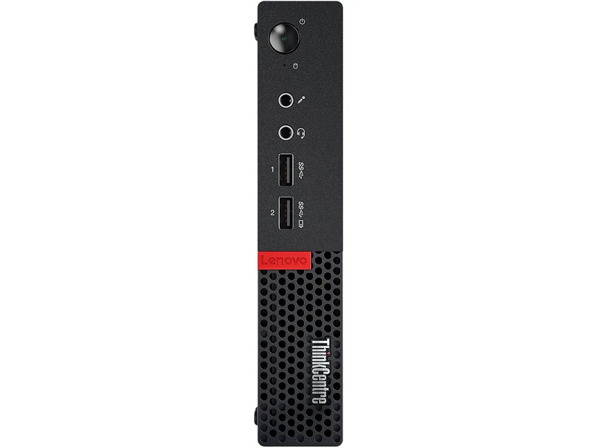 Compact black Lenovo ThinkCentre M710q Tiny desktop unit