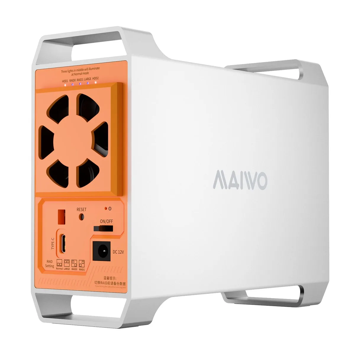 MAIWO MAIWO Dual Bay SATA RAID Enclosure 3.5" USB-C 5Gbps Grey — produktbild
