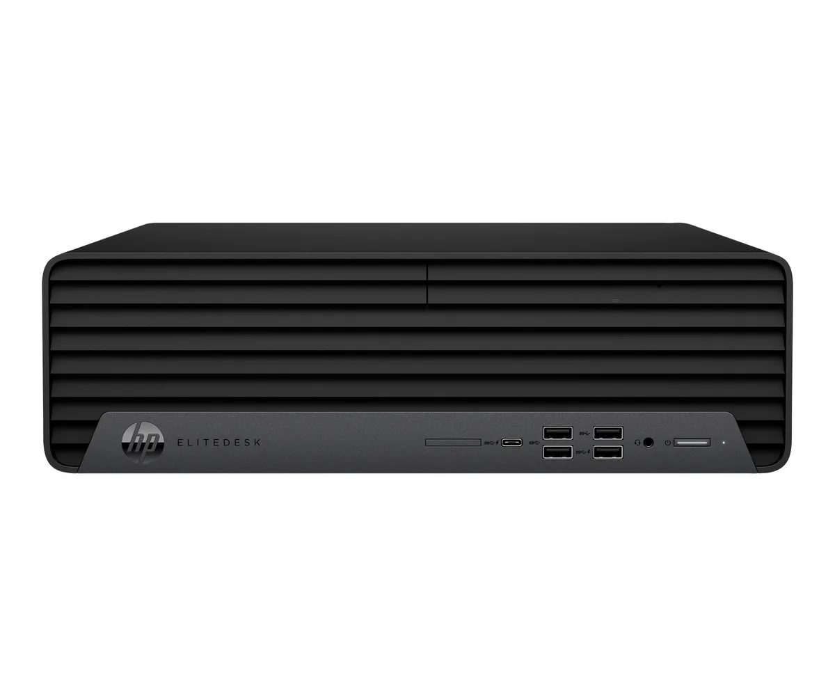 Black small-form-factor desktop tower with front USB ports