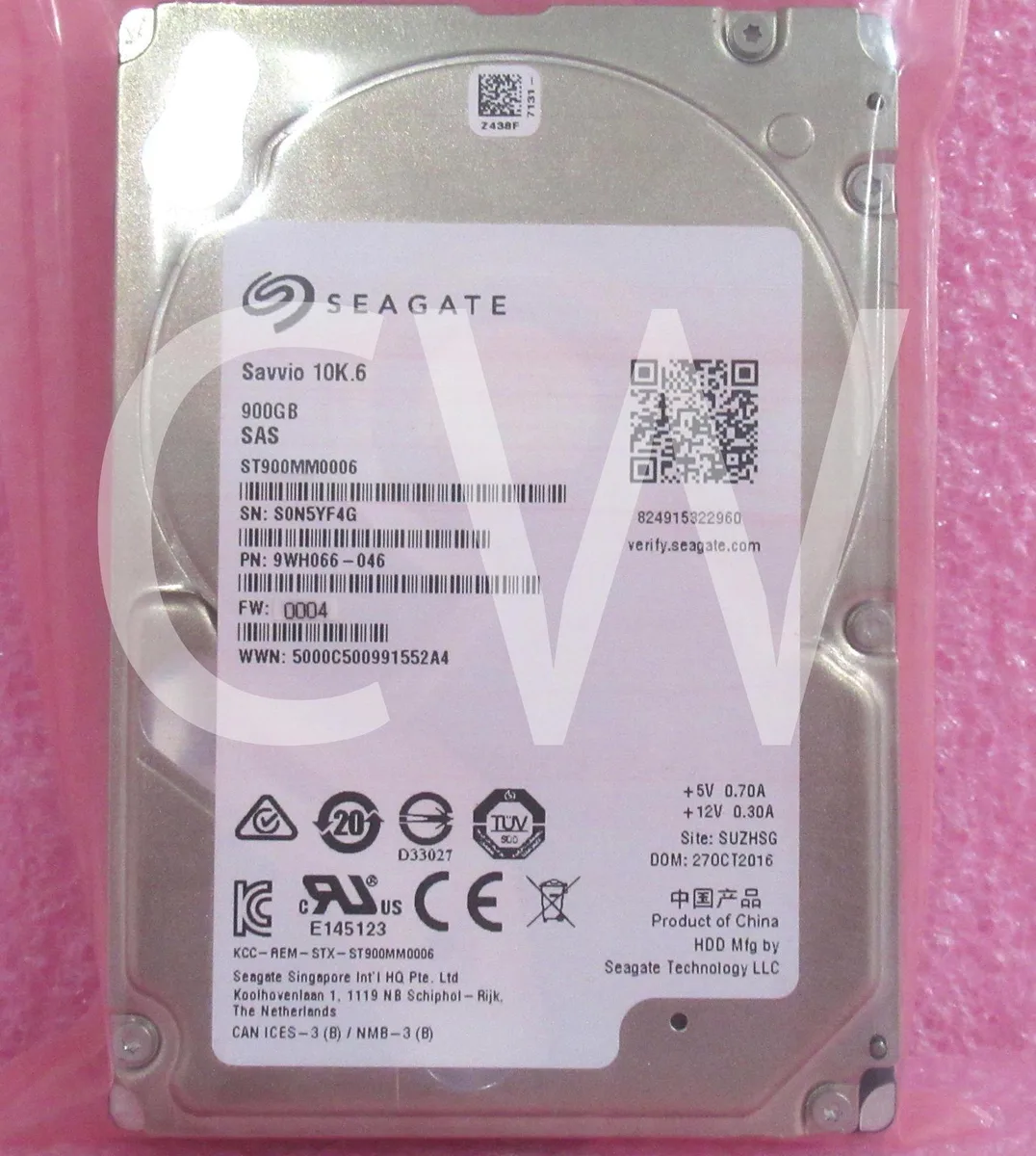 Silver 2.5 inch SAS hard drive bare unit