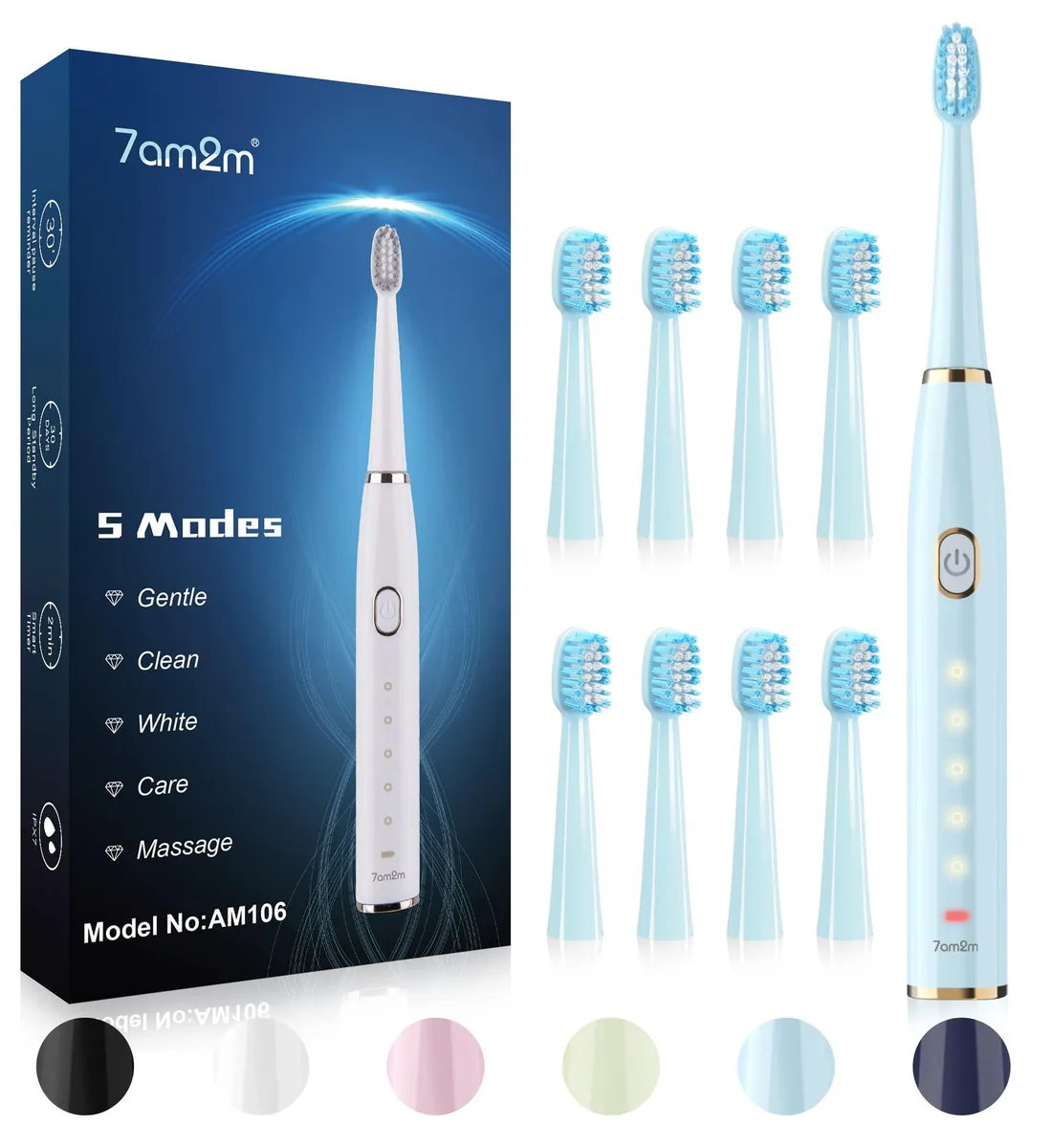  Waterpik Sonic Electric Toothbrush 7AM2M AM106 Blue — foto produk